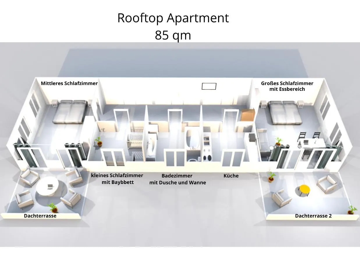Leipzig-Residenz Waldstrasse Am Zoo Und Red Bull Arena , Rooftop Apartment Mit 2 Dachterrassen لبسيا